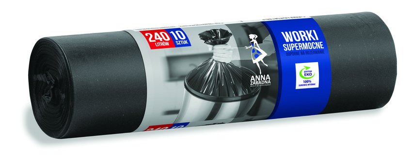 Worki Na Śmieci LDPE 240L A'10 Czarne SUPERMOCNE /Anna Zaradna