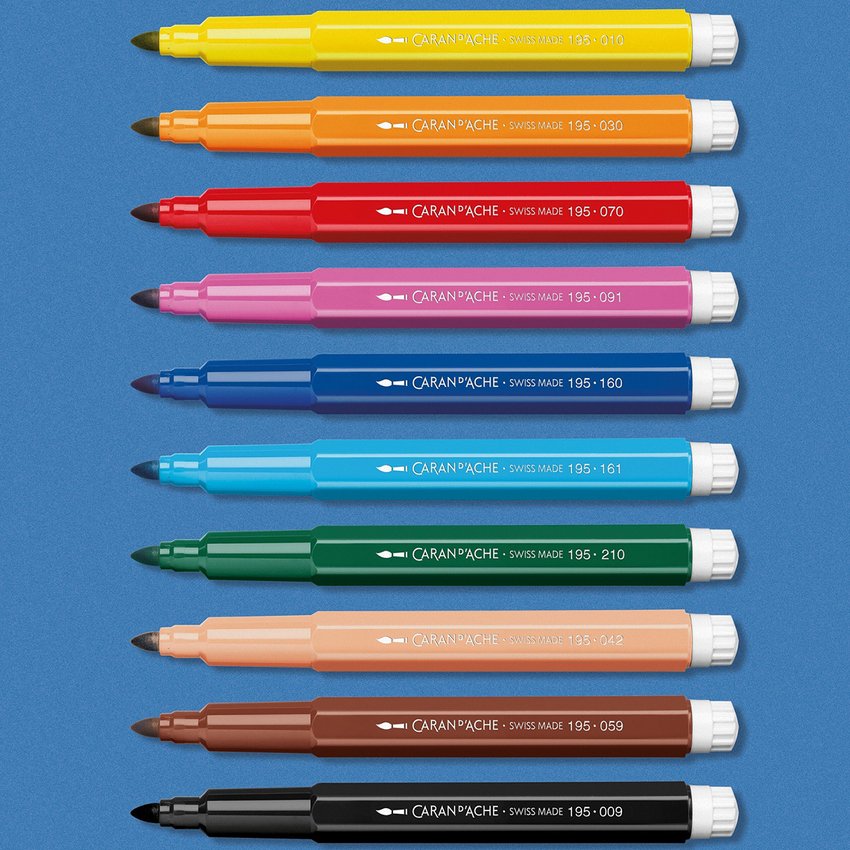 Flamastry akwarelowe CARAN D'ACHE Swisscolor Maxi 10 szt., mix kolorów