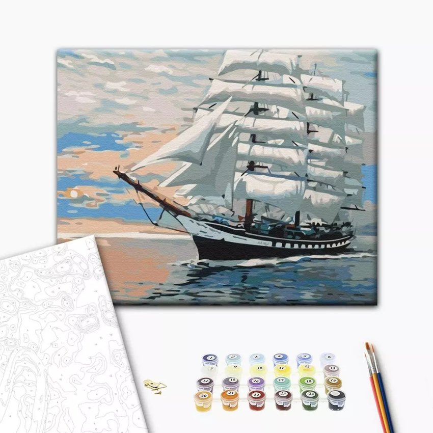 Malowanie po numerach BRUSHME 40x50 cm wiatr w żagle 1 szt., w pudełku