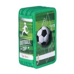Piórnik szkolny GIMBOO z wyposażeniem 3 komory Soccer 2025 zielony