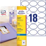 Etykiety Plastikowe Błyszczące Owalne Avery 63.5x42.3 18/A4 A'10 Białe No.C6079-10