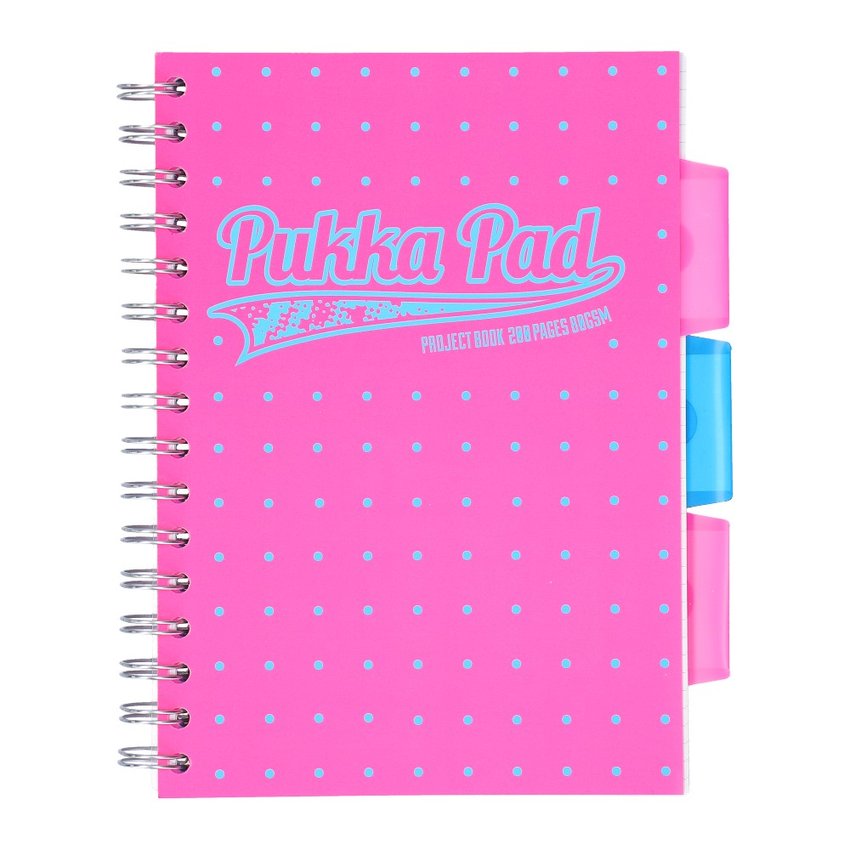 Kołozeszyt A5 200K Kr Project Book Neon Dots Różowy /Pukka Pad  8472-NEO