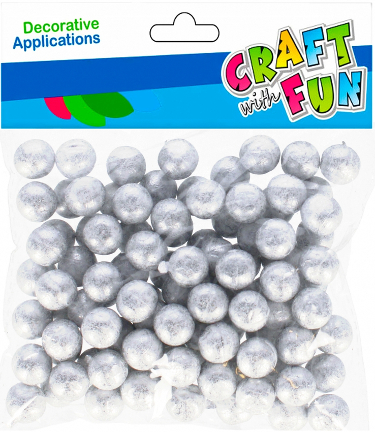 Styropianowe Kulki 5g 1,5cm Srebrne /Craft With Fun
