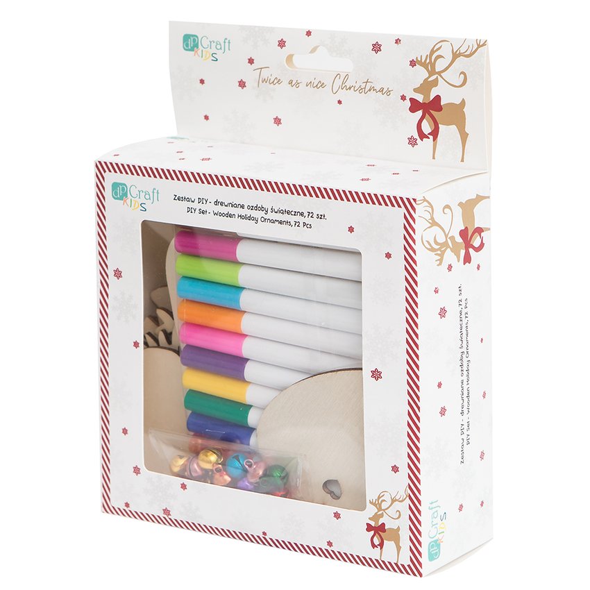 Zestaw Kreatywny Drewniane Ozdoby Świąteczne 72szt. /DpCraft