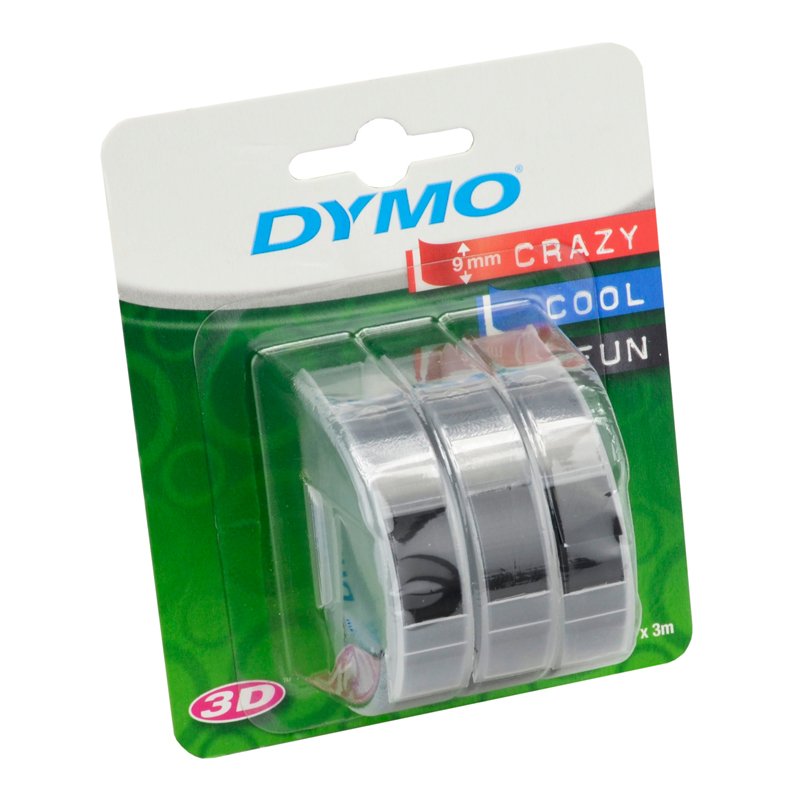 Taśma Dymo 3D 3 Rolki 3m x 9mm Czarna