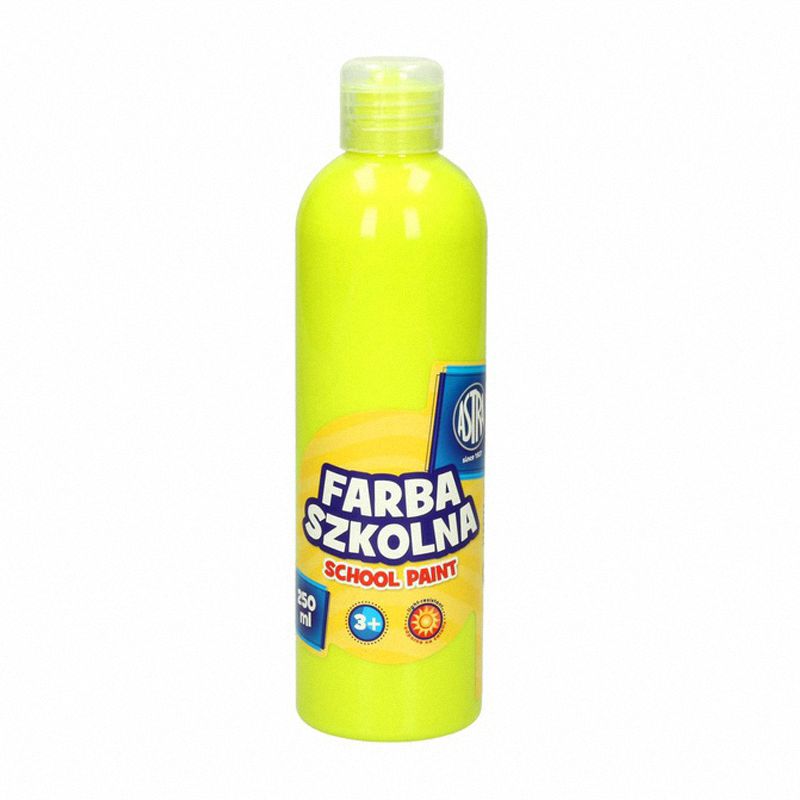 Farba Szkolna Wodna 250ml Fluorescencyjna Cytrynowa  / Astra