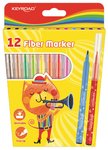 Flamastry Keyroad Fiber Marker 12Szt. Na Zawieszce Mix Kolorów