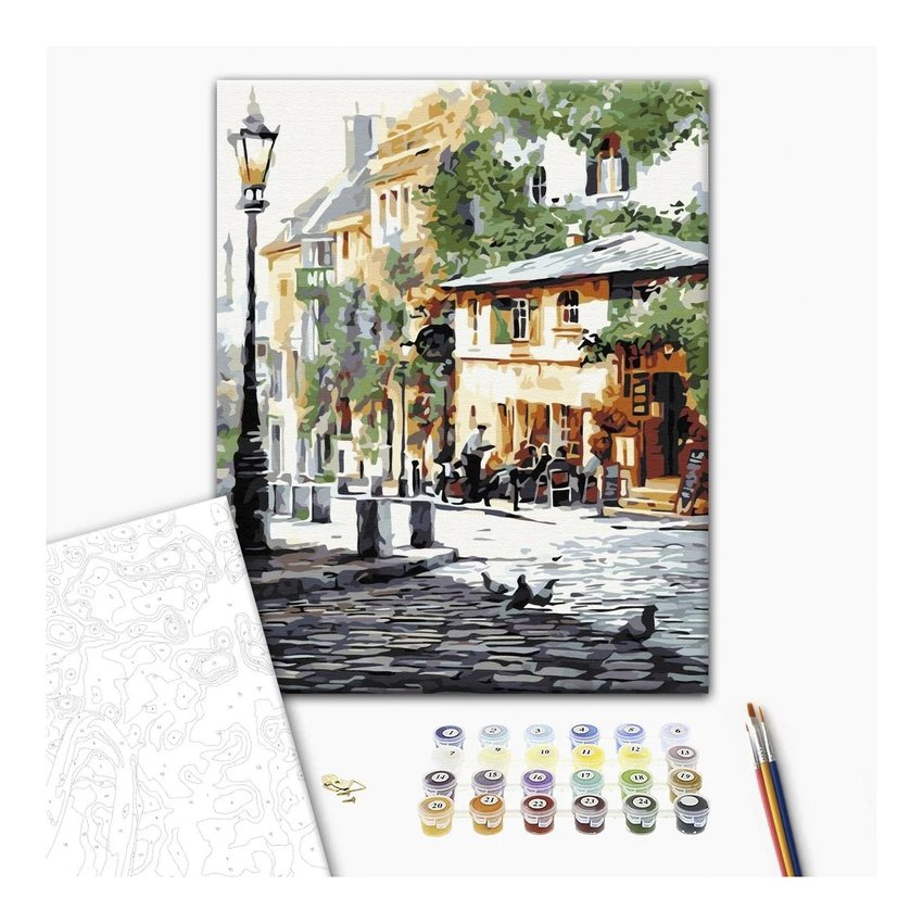 Malowanie po numerach BRUSHME 40x50 cm letnia kawiarnia 1 szt.