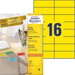 Etykiety Samop. Avery 105x37 16/A4 A'100 Żółte No.3455
