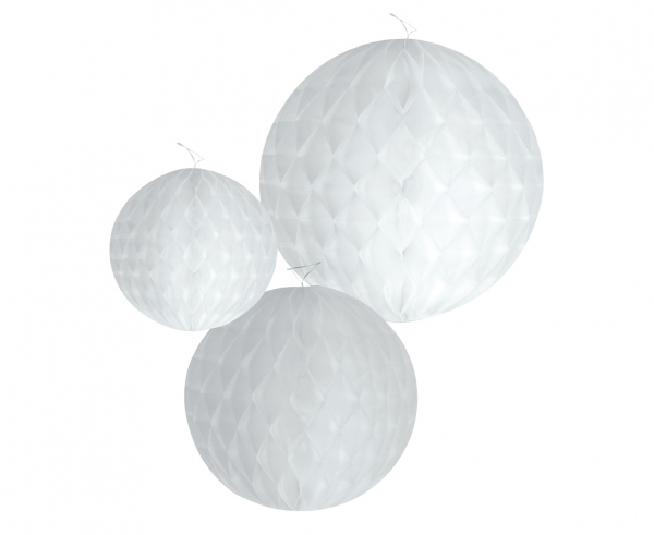 Rozeta dekoracyjna W&C 3 kule,białe (15 cm, 20 cm, 25 cm)  /GoDan