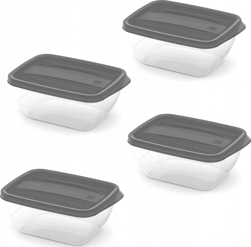 Zestaw Pojemników Na Żywność Vedo 4x0,75L Transparenty Szary / Curver 256433