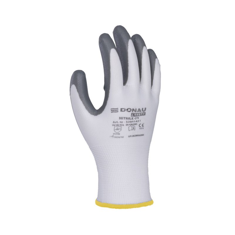 Rękawice Donau Safety Nitrile 01 Kat. II Rozm. 8 Szare  /DONAU SAFETY