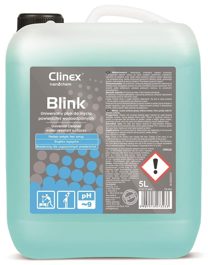 Clinex Blink 77-644 uniwersalny płyn 5L do powierzchni wodoodpornych