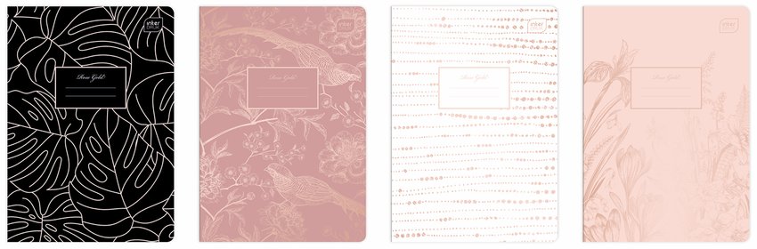 Zeszyt A5 Metallic Rose Gold 70g, kratka 80 kartek / Interdruk