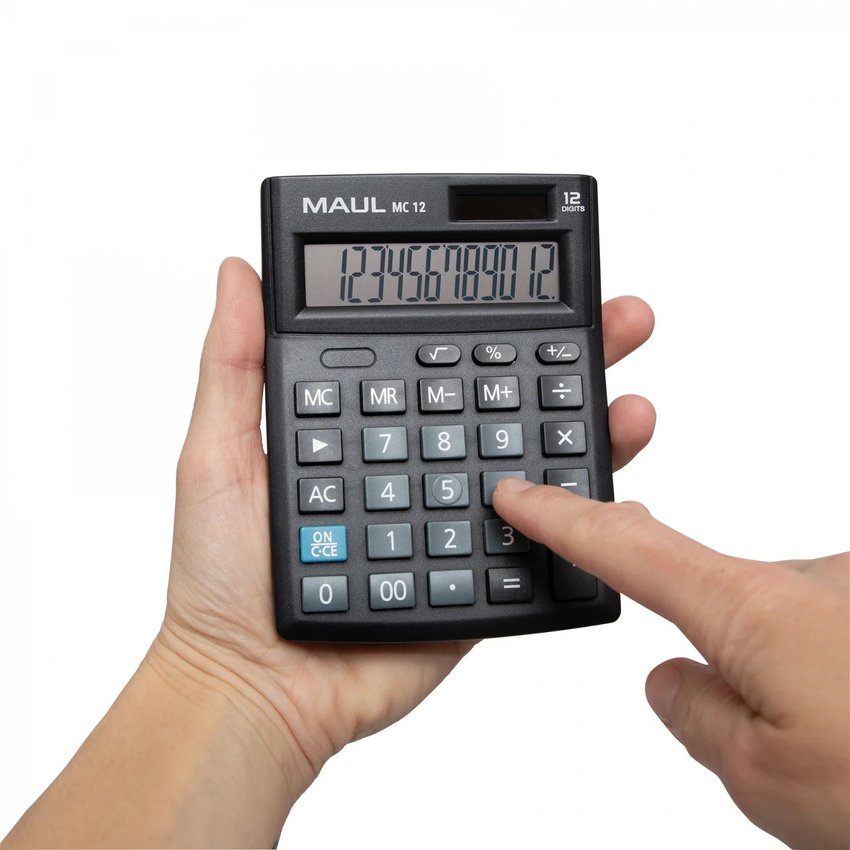 Kalkulator Biurkowy Compact, Mc 12, 12-Pozycyjny, Czarny Maul