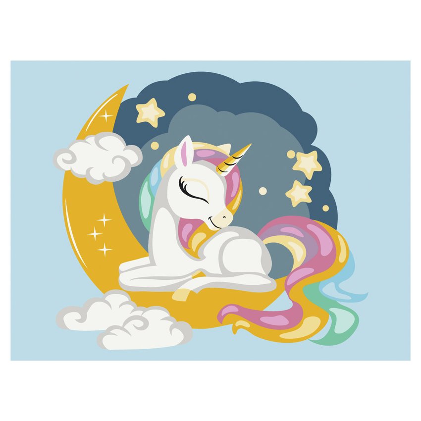 Malowanie po numerach BRUSHME 30x40 cm kids tęczowy jednorożec 1 szt.