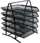 Stojak na dokumenty GRAND GR-071 siatka metal 5 szuflad czarny