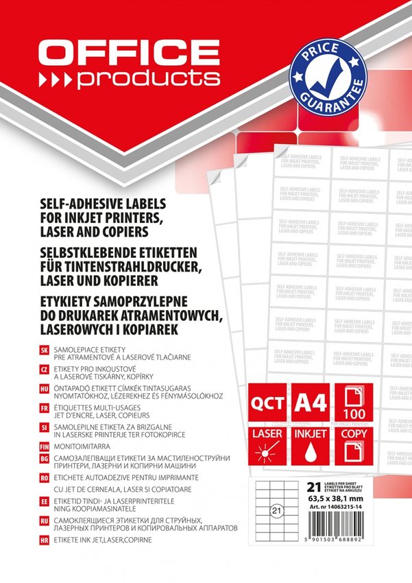 Etykiety Samoprzylepne 63,5x38,1mm  /Office Products