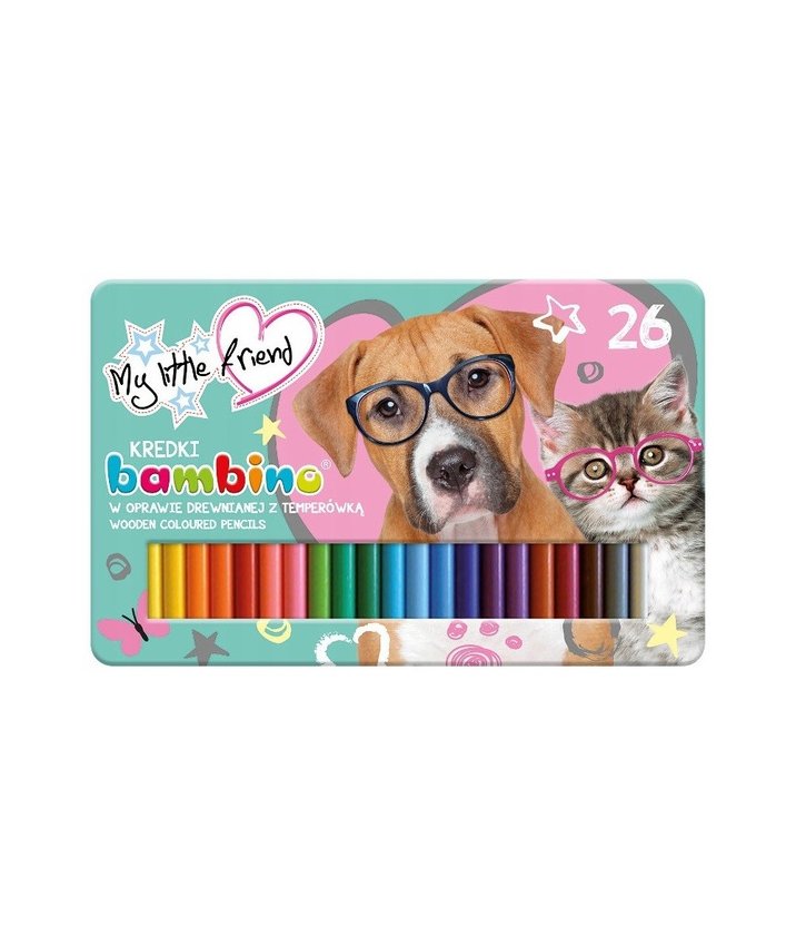 Kredki Bambino w Opr. Drewnianej 26szt. + Temperówka /St. Majewski 003226