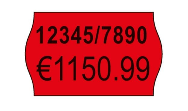 Etykiety Cenowe w Rolce do Metkownicy Dwurzędowej Avery 26x16 10/Rol. A'1200 Czerwone No.RPLP1626