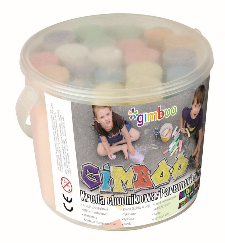 Kreda chodnikowa GIMBOO XXL w plastikowym wiaderku 20szt.