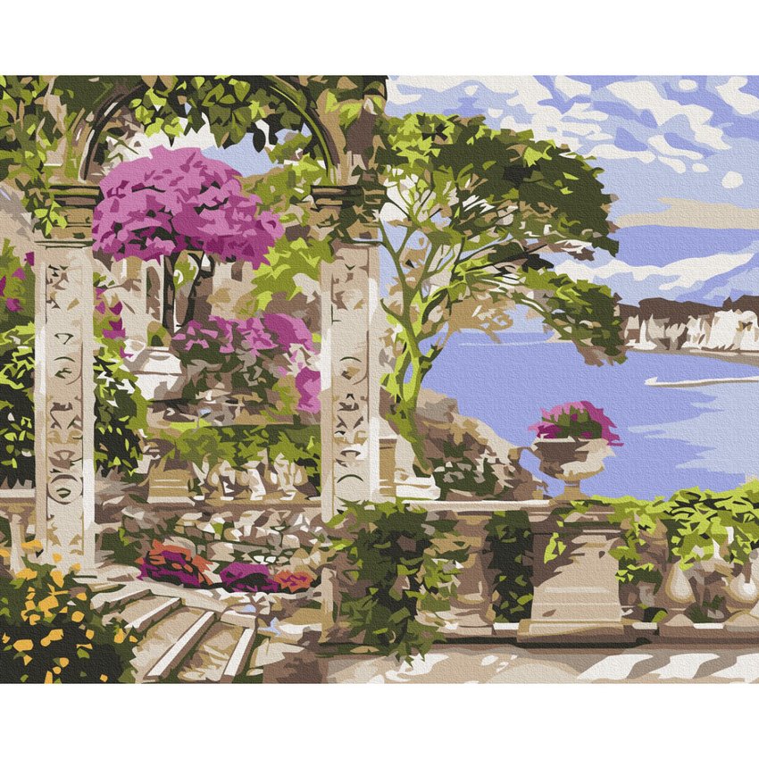 Malowanie po numerach BRUSHME 40x50 cm kwiaty w ogrodzie 1 szt.