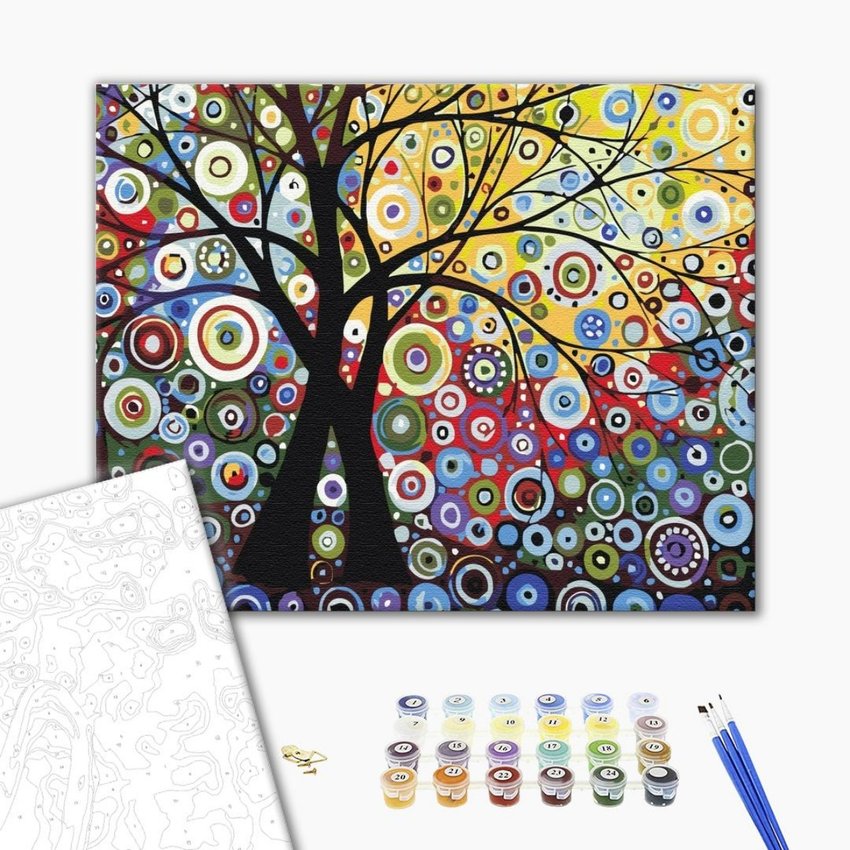Malowanie po numerach BRUSHME 40x50 cm drzewo szczęścia 1 szt., w pudełku