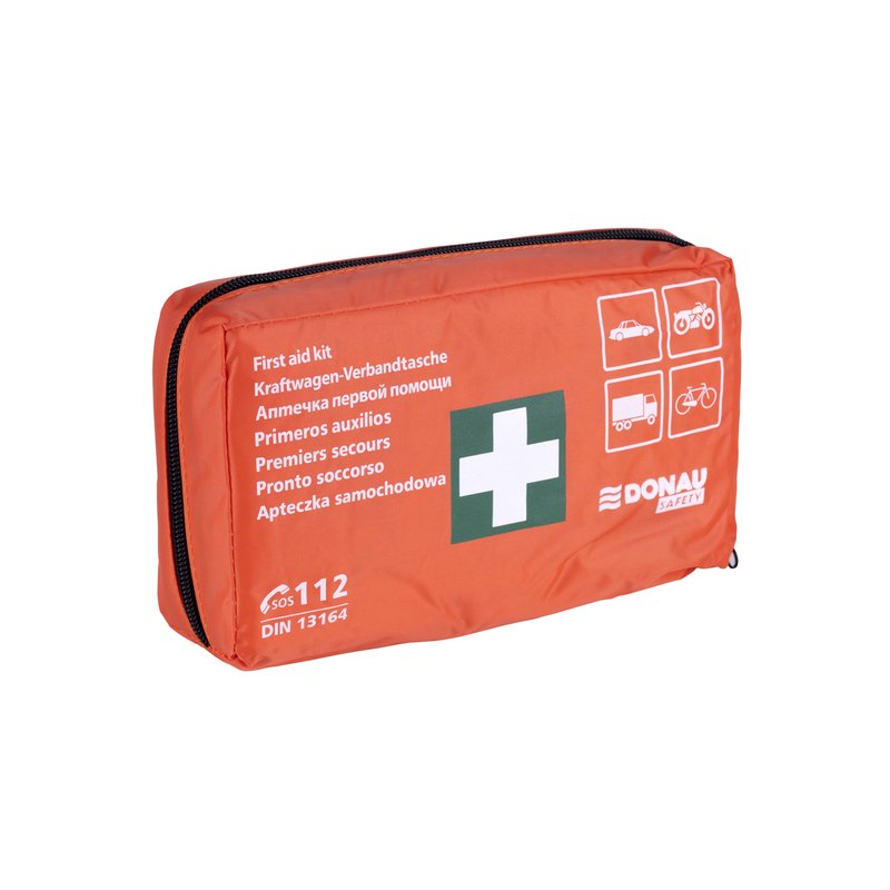 Apteczka Samochodowa Donau Safety Materiałowa Din Pomarańczowa  /DONAU SAFETY