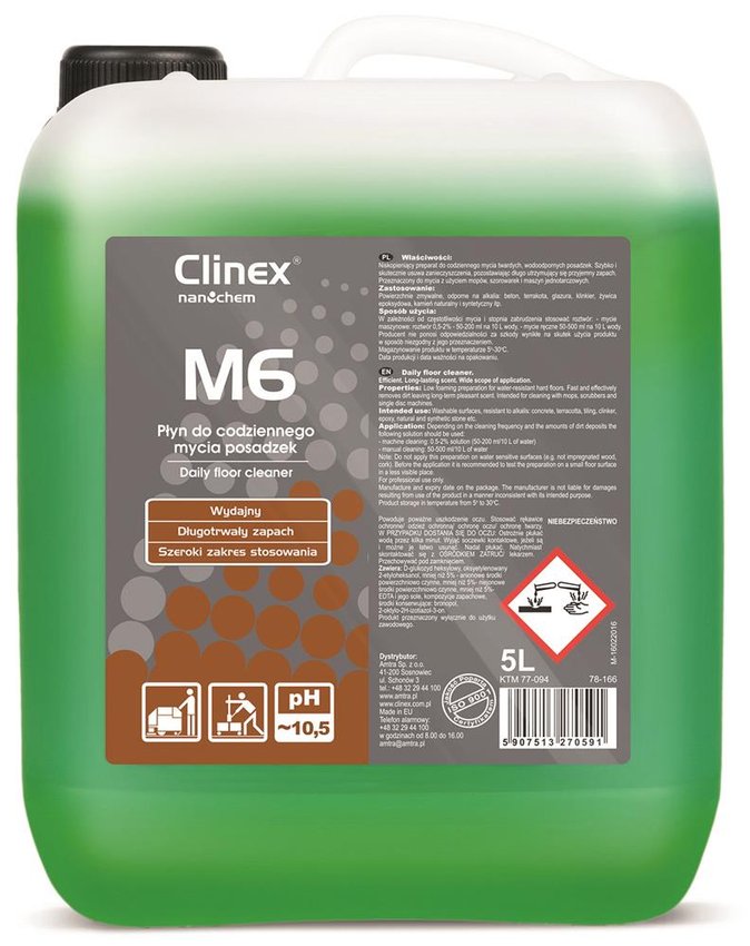 Płyn do podłóg Clinex M6 Medium 5L do posadzek mikroporowatych