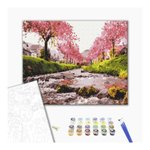 Malowanie po numerach BRUSHME 40x50 cm rzeka przy sakurze 1 szt.