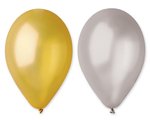 #BL Balony GM90 metal 10" - złote i srebrne/ 50 szt.