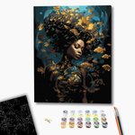 Malowanie po numerach BRUSHME 40x50 cm czarne płótno gold morska nimfa 1 szt., w pudełku