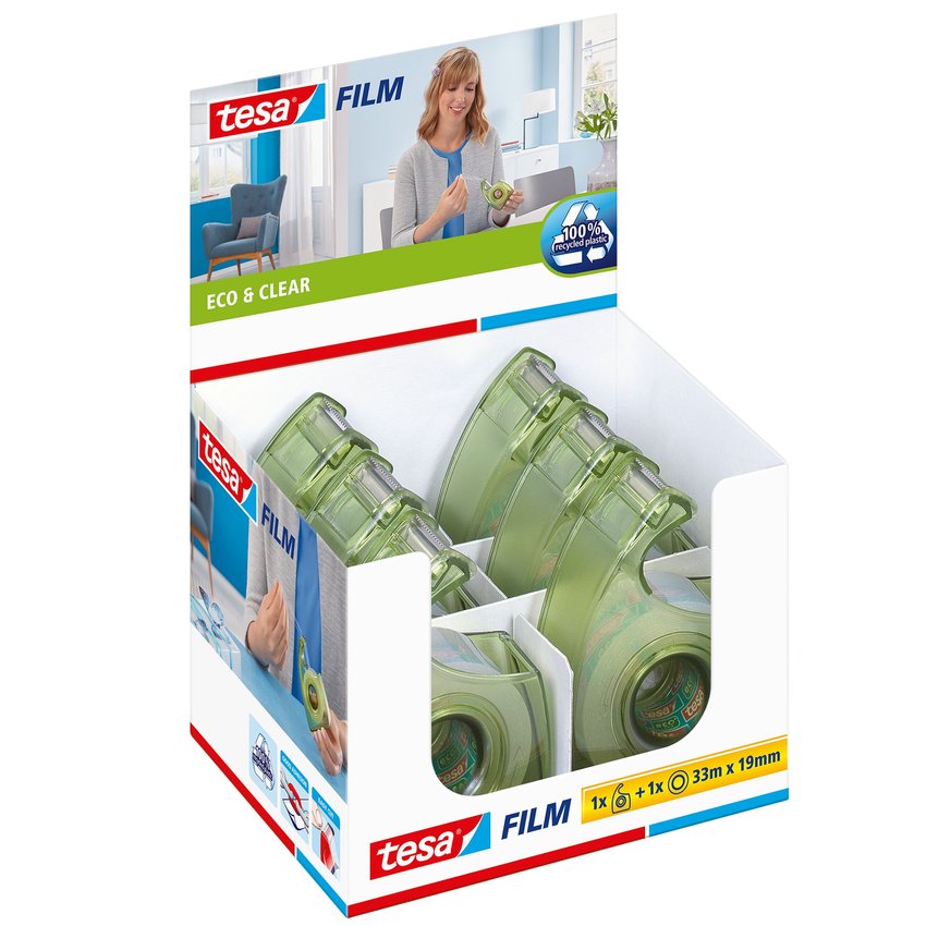 Taśma Biurowa Tesafilm Eco&Clear 33M X19Mm + Dyspenser Easy Cut