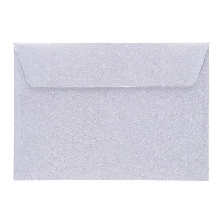 Koperta Ozdobna Pearl Srebrny B7 150g 88x125mm 10szt. /Argo 280522