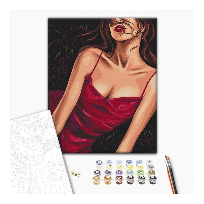 Malowanie po numerach BRUSHME 40x50 cm uwodzicielska czerwień 1 szt., w pudełku