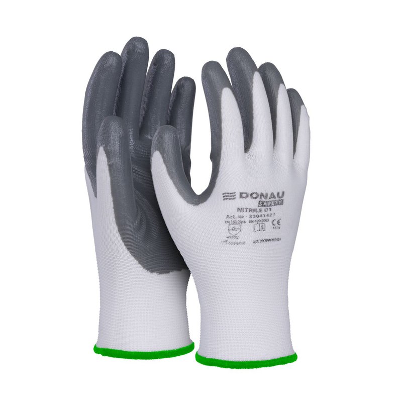 Rękawice Donau Safety Nitrile 01 Kat. II Rozm. 11 Szare  /DONAU SAFETY
