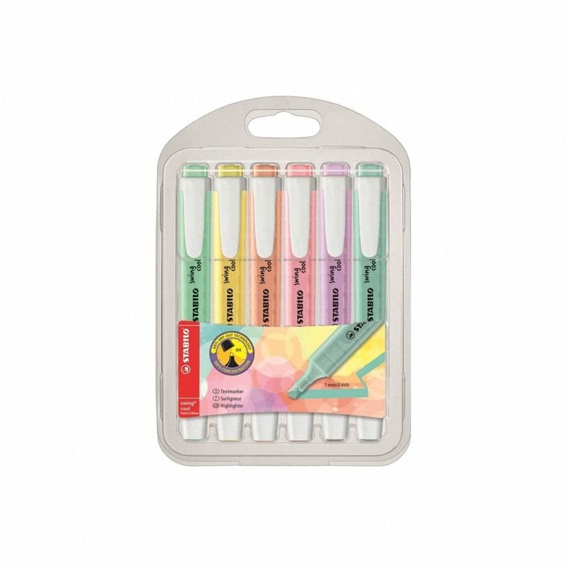 Zakreślacze Stabilo Swing Cool Pastel Etui 6 Szt. 275/6-08