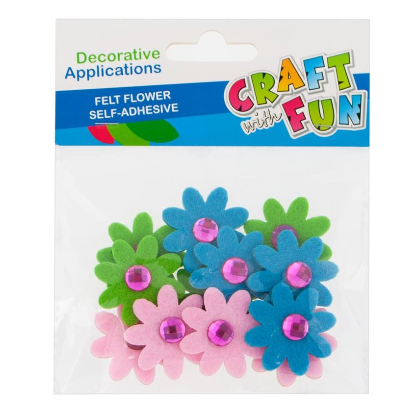 Ozdoba dekoracyjna samoprzylepne filcowe Kwiaty /Craft With Fun 439263