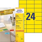 Etykiety Samop. Avery 70x37 24/A4 A'100 Żółte No.3451