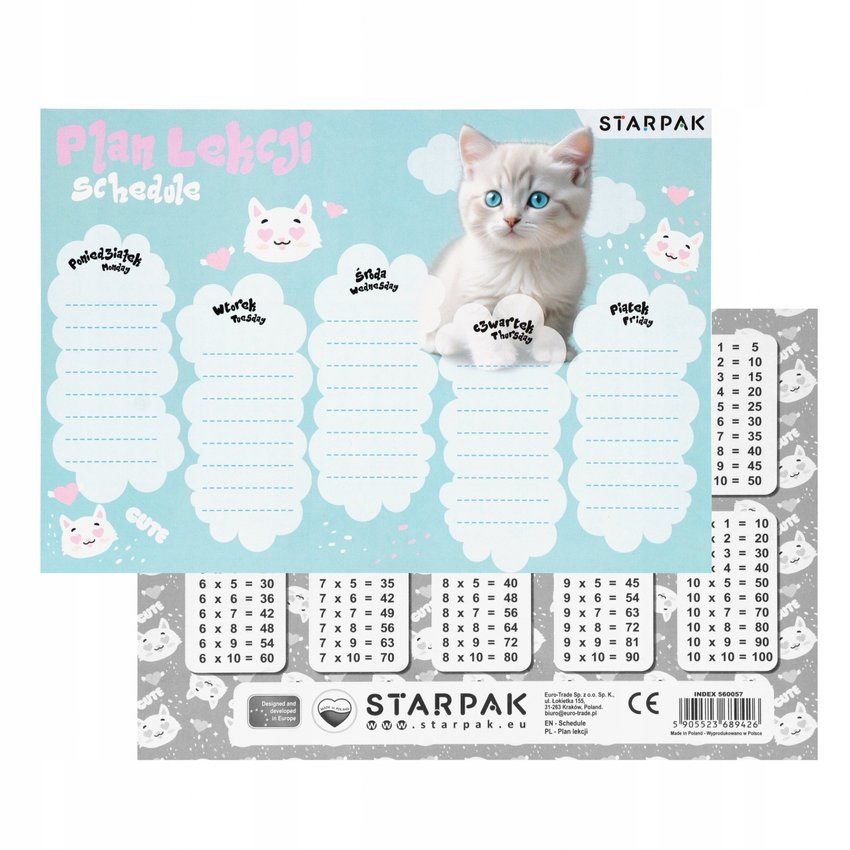 PLAN LEKCJI+TABL MNOZ A5 CUTI KOT2 STK A25/750