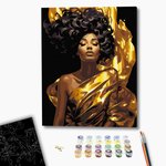 Malowanie po numerach BRUSHME 40x50 cm czarne płótno gold ubrana w promień 1 szt., w pudełku