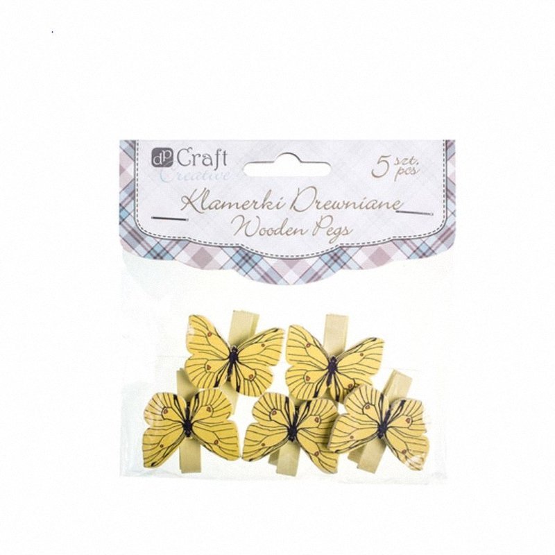 Klamerki Drewniane A'5 [CEOZ-102] Motylki Sand /DpCraft