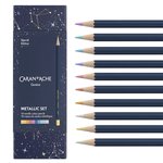 Kredki CARAN D'ACHE Cosmic Blue w pudełku 10 szt., mix kolorów metalicznych
