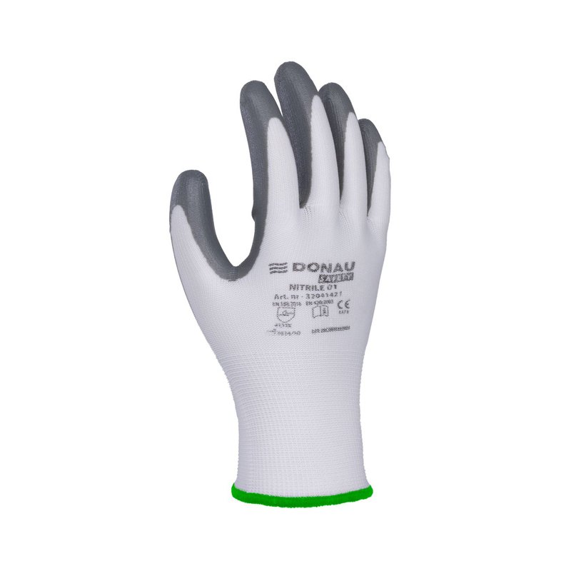 Rękawice Donau Safety Nitrile 01 Kat. II Rozm. 11 Szare  /DONAU SAFETY
