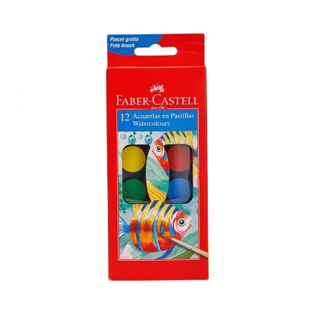 Farby Szkolne 12 Kol. 24mm Kasetka Mała Faber-Castell