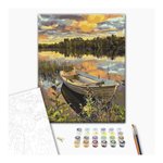 Malowanie po numerach BRUSHME 40x50 cm łódź w powodzi 1 szt., w pudełku