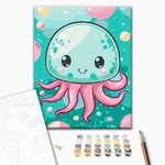 Malowanie po numerach BRUSHME 30x40 cm kids wesoła meduza 1 szt.