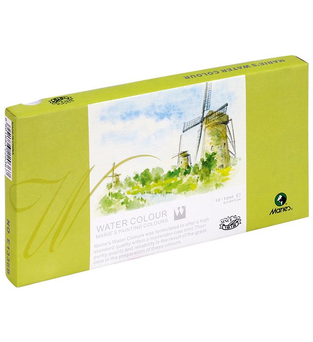 Farby akwarelowe E 1336 B &#8211 12 kol. Maries 12 ml