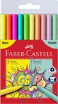Flamastry Grip 5 Kol. Neonowych + 5 Kol.Pastelowych w Etui Faber-Castell