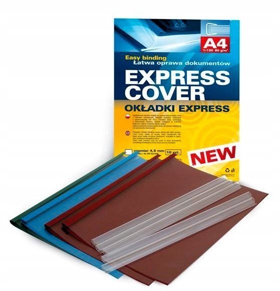 Okładki A4 Z Listwą Wsuwaną 4,5mm 10szt Express Niebieskie /Argo